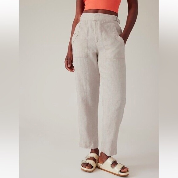 Athleta Pants - New Athleta Voyager Linen Pant Undyed Beige NWT Casual Beachy Coastal Women’s 8